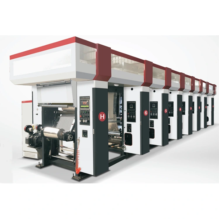 3-12 Warna Mesin Cetak Rotogravure Otomatis Terkomputerisasi Tiga Motor Vektor
